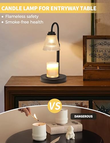 Candle Warmer Lamp with Timer Dimmer, Birthday Gifts for Mom Women Friend Sister, House Warming Gifts, Wax Melt Warmer, Office Apartment Dorm Room Home Decor - color: Black
