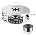 Simtive Teapot Warmer, Brushed Stainless Steel Tea Warmer with Tealight Holder, Silver - size: 5.9 in-Silver