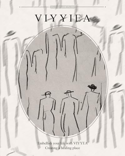 VIYYIEA Gold Framed Wall Art Canvas Print Home Decor Abstract Wall Art Room Decor Minimalist Portrait Artwork Wall Decorations Vintage Bathroom Decor Line-Drawn Wall Pictures Office Decor 13x16in - color: Crowds, size: 16"L x 13"W