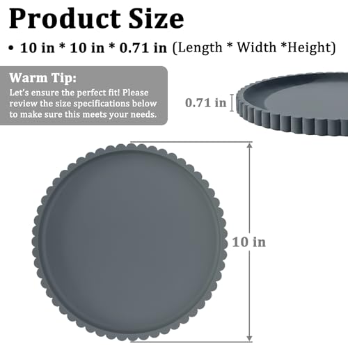 Silicone Bathroom Vanity Tray, Modern Round Decorative Tray for Countertop, Waterproof & Unbreakable Cosmetic Perfume Organizer, Extra-Thick & Sturdy, Easy to Clean Candle Tray (Dark Grey, 10 inch) - color: Dark Grey, size: 10"