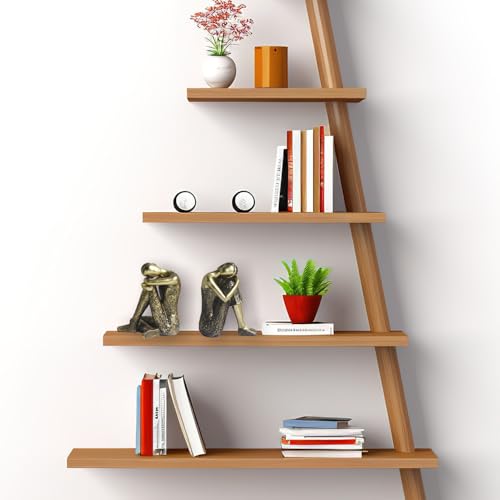 Pigort Rustic Gold Thinker Statue Abstract Sculpture - Collectible Woman Figurine Art Home Office Bookshelf Decorative Objects Desktop Decor for Women, 4.6 x 3.7 x 2.6 inches