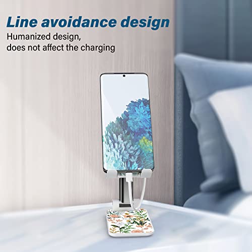 FlexiView Desk Cell Phone Stand - Adjustable Angle-iPad Holder, Universal Compatible Phone Holder for Desk - color: White Flowers
