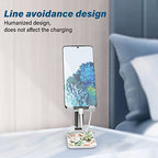 FlexiView Desk Cell Phone Stand - Adjustable Angle-iPad Holder, Universal Compatible Phone Holder for Desk - color: White Flowers