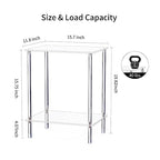 Clear Acrylic Side Table Set of 2, 2-Tier End Table for Living Room, Small Modern Bedside Tables Nightstand for Bedroom, Home Decor Accent Table, 15.7" L x 11.8" W x 19.82" H - size: 2 Tier 2-Pack