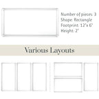 STORi SimpleSort 3-Piece Stackable Clear Drawer Organizer Set | 12" x 6" x 2" Rectangle Trays | Wide Makeup Vanity Storage Bins and Office Desk Drawer Dividers | Made in USA - size: 12x6x2"