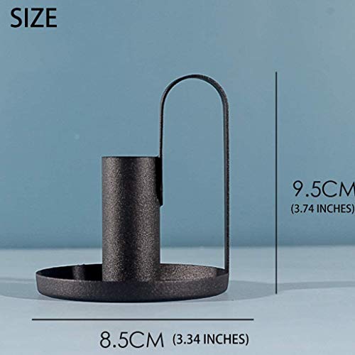 Taper Candle Holders, Candlestick Set of 2, Anti Rust Retro Iron Vintage Candelabra Stand Candlelight Dinner Party Kitchen Home Decoration - color: Black