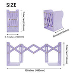 Adjustable Metal Bookends Heavy Duty for Shelves, 2 Dividers, Anti-Slip Design Expandable Book Ends for Desk, Office(Purple, 19 inches Max) - color: Purple