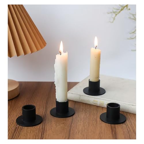 4 Pcs Black Taper Candle Holders,Retro Candlestick Holders Centerpieces for Home Decoration, Wedding Anniversary, Party, Housewarming Gifts. (Black 4pcs)