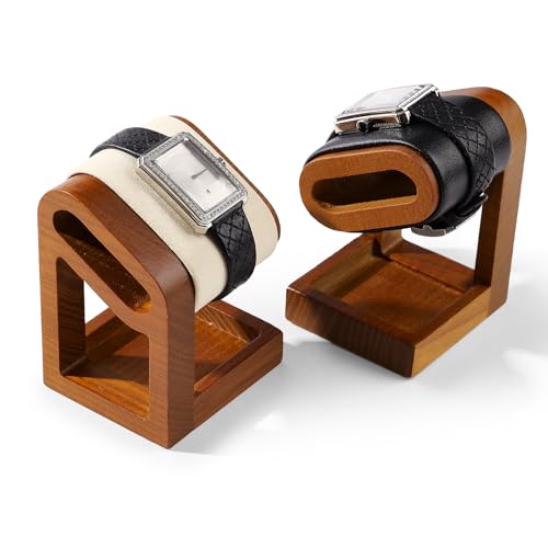 Single Watch Stand Display Solid Wood Jewelry Stand Display for Wristwatch Bracelet Bangle(Grey) - color: Grey