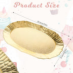 6 Packs Gold Plastic Serving Tray Set, Decorative Plastic Reusable Party Trays Platters for Food, Appetizer Platter, for Dessert Table, Cupcake, Charcuterie(14"x8.5")