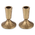 Set of 2 Handcrafted Antique Brass Iron Taper Candle Holders - Elegant Candlesticks for Weddings, Dining, and Parties, Timeless Décor Accent
