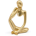 Gold Thinker Statue Decor, Modern Abstract Art Sculpture, Thinker Figurines Collectible Accents Decoration for Shelf Bookshelf Office Desktop Decor