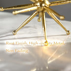 8" Gold Decorative Sphere, Metal StarburstTabletop Sculpture, Abstract Tabletop Decorative Ball for Home Metal Sphere Decor