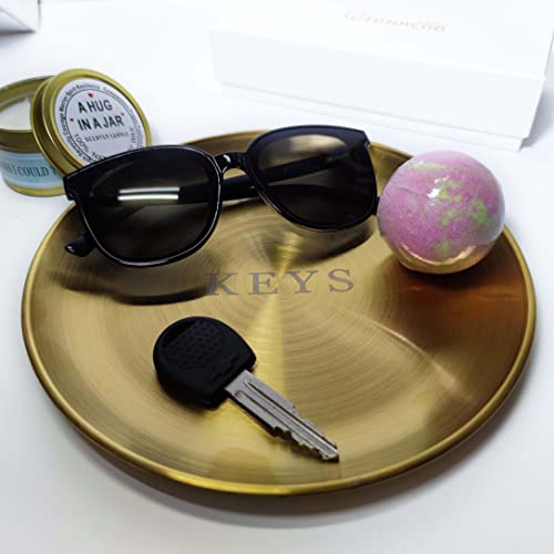 Key Bowl and Keychain Set - Decorative Bowl and Tray for Entryway Table, Jewelry Dish, Perfume Holder, Wallet Tray