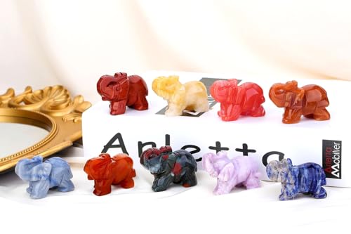 QINJIEJIE Red Aventurine Crystals Elephant Decor Cute Desk Stones Polished Figurine Natural Gemstones Luck Decoration Home Room Office Pocket Hippie Statue Meditation Spiritual Gift for Women - color: Red Aventurine