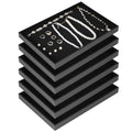 Rainmae 6 Pcs Velvet Stackable Jewelry Tray Showcase Display, Jewelry Organizer Trays for Drawers and Countertop, Black Empty Plates for Necklace, Ring, Bracelet, and Earring Storage Display