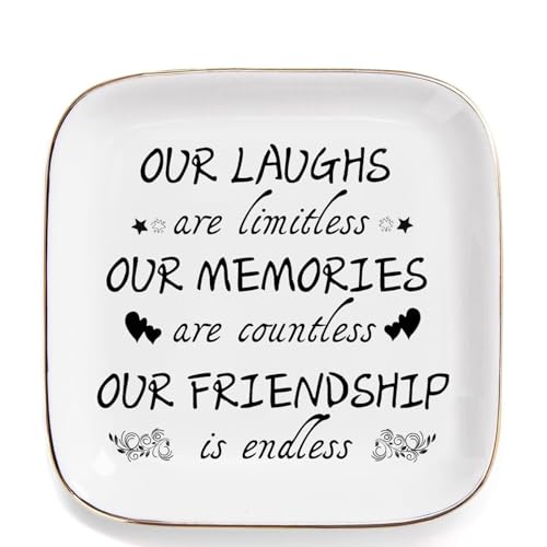 Birthday Gifts for Women, Unique Birthday Friendship Christmas Gift for Female Friends, Her, BFF, Girls | Our Friendship is Endless Trinket Tray for Best Women Friend - style: Friendship is endless