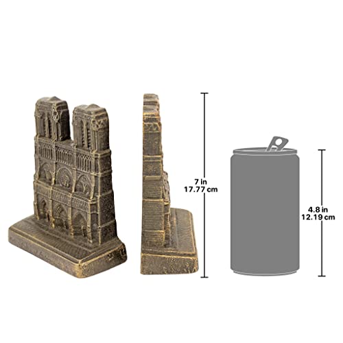 Design Toscano SP1387 Notre Dame of Paris Sculptural Bookends,bronze - style: Notre Dame of Paris