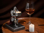 King's Guard Kneeling Knight Candlestick Holders Resin Posture TeaLight Holder Warrior Mobile Phone Stand Pen Holder Candle Holder for Restaurant, Altar, Home Table(Iron) - color: Iron