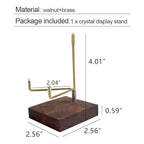 Adjustable Brass Crystal Display Stand with Walnut Base Mineral Specimens Display Stand Rock Display Easel Metal Display Holder for Stones Geodes Fossils Spheres Agate Slices L/Tripod