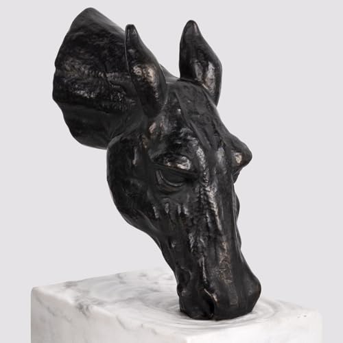 Book Ends for Shelves, Horse Decorative Bookends for Heavy Books, Heavy Duty Book Ends with Anti-Slip Base Book Stopper for Shelves Books Home Office Decor (Black) - color: Black