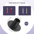 4 Pcs Matte Black Taper Candle Holders, Modern Iron Pillar Candles Candlestick Holders, Retro Mini Candle Stick Holder Farmhouse Decor for Dining Table, Party, Wedding, Home Decor