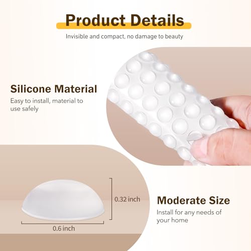 Cabinet Door Bumpers, 200 Pcs Self Adhesive Clear Cupboard Door Drawer Bumpers for Kitchen Cabinets Cutting Boards Picture Frames - size: 200-clear