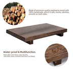 (9x6 Inch,Brown) Wood Riser Soap Tray, Rustic Wood Pedestal Stand Tray Farmhouse Kitchen Counter Decor Bathroom Soap Dish Holder for Sink,Vanity,Plant,Bottles, Candles Display - style: 9x6 wooden riser