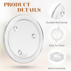 Toyvian Glass Candle Plates: 4pcs Pillar Candles Pedestal Clear Holders Round Trays for Wedding, Tealight Stand Table Centerpieces for Bathroom Dining Room Table Christmas Dinner Decor, 4inches