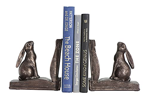 Creative Co-Op Bunny Rabbit Bookends, Set of 2, Bronze Finish - color: Bronze Finish