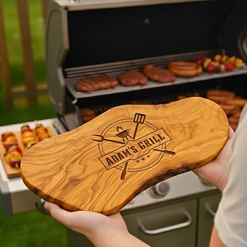 Personalized Grill Cutting Board for Men, Him - Custom Boards for BBQ & Grilling Master, Unique Gift for Dad, Husband, Grillfather, Grandpa, Uncle, Brother, Boyfriend, Papa, Father’s Day Gifts - color: Custom Grill Gifts