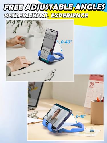 Gifts for Teens Boys Girls Mom Gift for Mothers Day Cell Phone Stand: Upgrade Adjustable Thumbs Up Lazy Phone Holder for Desk Fun Birthday Gifts for Grandma Nana Aunt Adults Husband from Daughter Son - color: Sky Blue