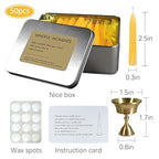 Luxury Beeswax Meditation Candles 20 Min – Mini Pure Beeswax Taper Candles with Brass Holder, Dripless 20 Minute Prayer Candles for Yoga Easter Saint Patrick’s Day, Wedding & Mother’s Day - color: 50pcs Beeswax Candles