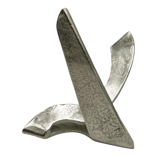 Bergamo Art 9 Inch Tall Decorative Handmade Aluminum Abstract Sculpture - color: Nickel