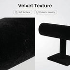 Comelyjewel 3pcs Jewelry Display Set – Velvet Necklace Stand & Bracelet Holder, Tangle-Free Jewelry Organizer for Home & Craft Show Display, Black Necklace Holder Stand for Vendors & Vanity