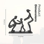 Rustic Family Figurines Family of Three Sculptures Parents and Kid Statue for Bedroom Décor Cast Iron Family Sculpture for Living Room Decor Gifts for Family Unique Art Piece Modern Home Décor - style: Family of Three Sculptures
