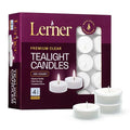Lerner Clear Tea Lights Candles Bulk - 4.5 Hour Clear Cup Tealight 100 Pack - Consistent Smkless Clean Burning - Holiday, Wedding, Spa, Emergency and Home Decoration Candles - size: 100 Count