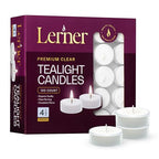Lerner Clear Tea Lights Candles Bulk - 4.5 Hour Clear Cup Tealight 100 Pack - Consistent Smkless Clean Burning - Holiday, Wedding, Spa, Emergency and Home Decoration Candles - size: 100 Count