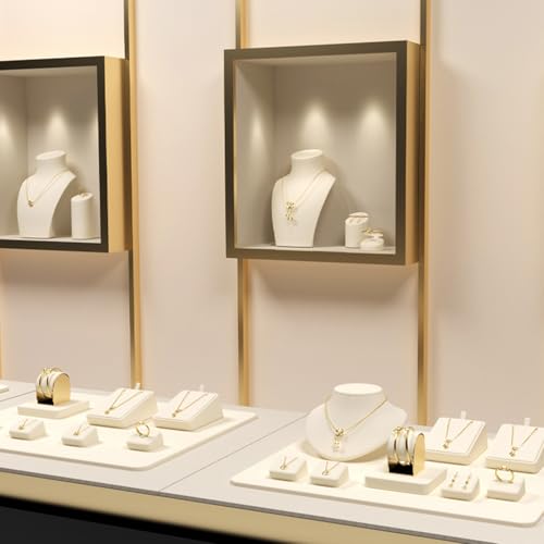 Oirlv Microfiber Angled Jewelry Display Stand, Part of Complete Showcase Set for Necklaces & Pendants - style: TT16403
