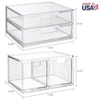 STORi Chloe Space-Saving Clear Drawer Organizer (4 Drawer Set) Sort Office, Kitchen, Beauty Supplies, Makeup, Pens, Jewelry, Stationary, Made in USA - style: Combo Drawer Set