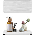 2PCS Water Absorbing Stone Tray, Fast Drying Stone Sink Tray, Water Absorbent Diatomite Trays, Stones Soap Trays, Diatomite Coasters for Kitchen Sink Bathroom Counter, Hand Soap Dish & Holders - color: 2pcs 21×10cm White Wave