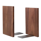 Muso Wood Handmade Walnut Book Ends, Non-Skid Bookends for Shelves, Large Sturdy Book Ends for Heavy Books, Decorative Book Shelf (1 Pair) - size: 1 Pair