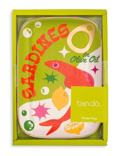 ban.do Novelty Trinket Tray, Ceramic Jewelry Dish, Small Decorative Tray for Keys or Decor, Cute Catchall Tray, Sardines