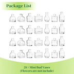 Hewory Mini Bud Vases for Centerpieces: 28pcs Small Glass Vase Bulk - Clear Tiny Vases for Wedding Baby Shower Birthday Party Events Table Decor