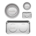 GRENPRO Magnetic Tray 4-Pack | Stainless Steel Magnetic Parts Trays | 3 Inch, 6 Inch, Square & Shallow Tray Set - style: Assorted (Round, Square, Shallow)