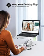 RIWUCT Foldable Laptop Stand, Height Adjustable Ergonomic Computer Stand for Desk, Aluminum Portable Laptop Riser Holder Notebook Mount Compatible with MacBook Pro Air, HP, Dell 10-16" - color: Silver