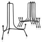 Mocoosy 4 Pack Improved Anti-Slip Plate Stands for Display, 6 Inch Plate Holder Display Stand, Picture Frame Holder Stand, Black Iron Easel Stands for Photo, Decorative Plate and Tabletop Arts - size: 6 Inch