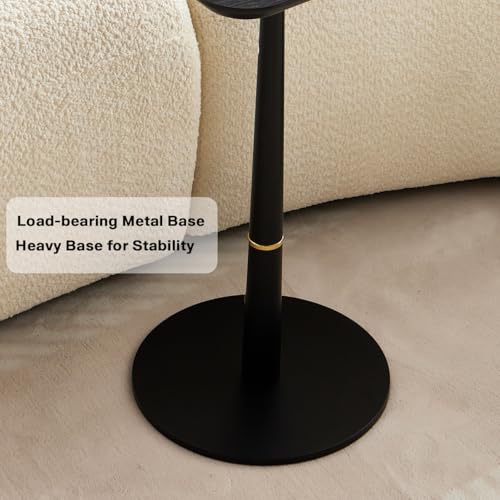 Small Side Table for Small Spaces Living Room, Tall End Side Table for Sofa Couch, Square Drink Coffee Tables, Modern Martini Cocktail Beverage Pedestal Stand for Bedroom, Black - color: 15.74" Black