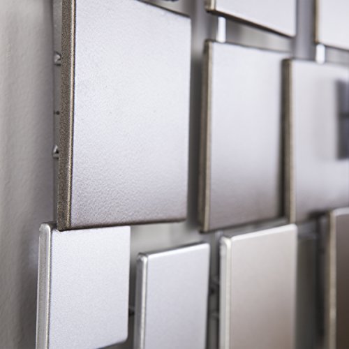 SEI Furniture Wavson Wall Sculpture, Geometric 3D Design, Unique Mounting Wall Art, Silver, 47.00" x 2.25"