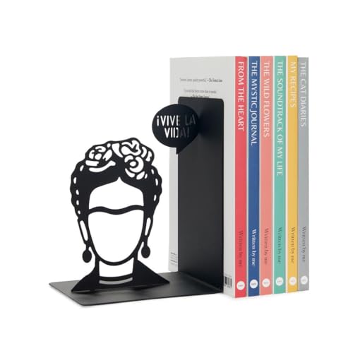 Balvi Frida Bookend – Decorative Metal Book Holder for Shelves and Desks, Ideal for Home and Office Décor, for Art Lovers and Readers – Sujetalibros